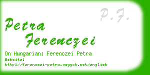 petra ferenczei business card